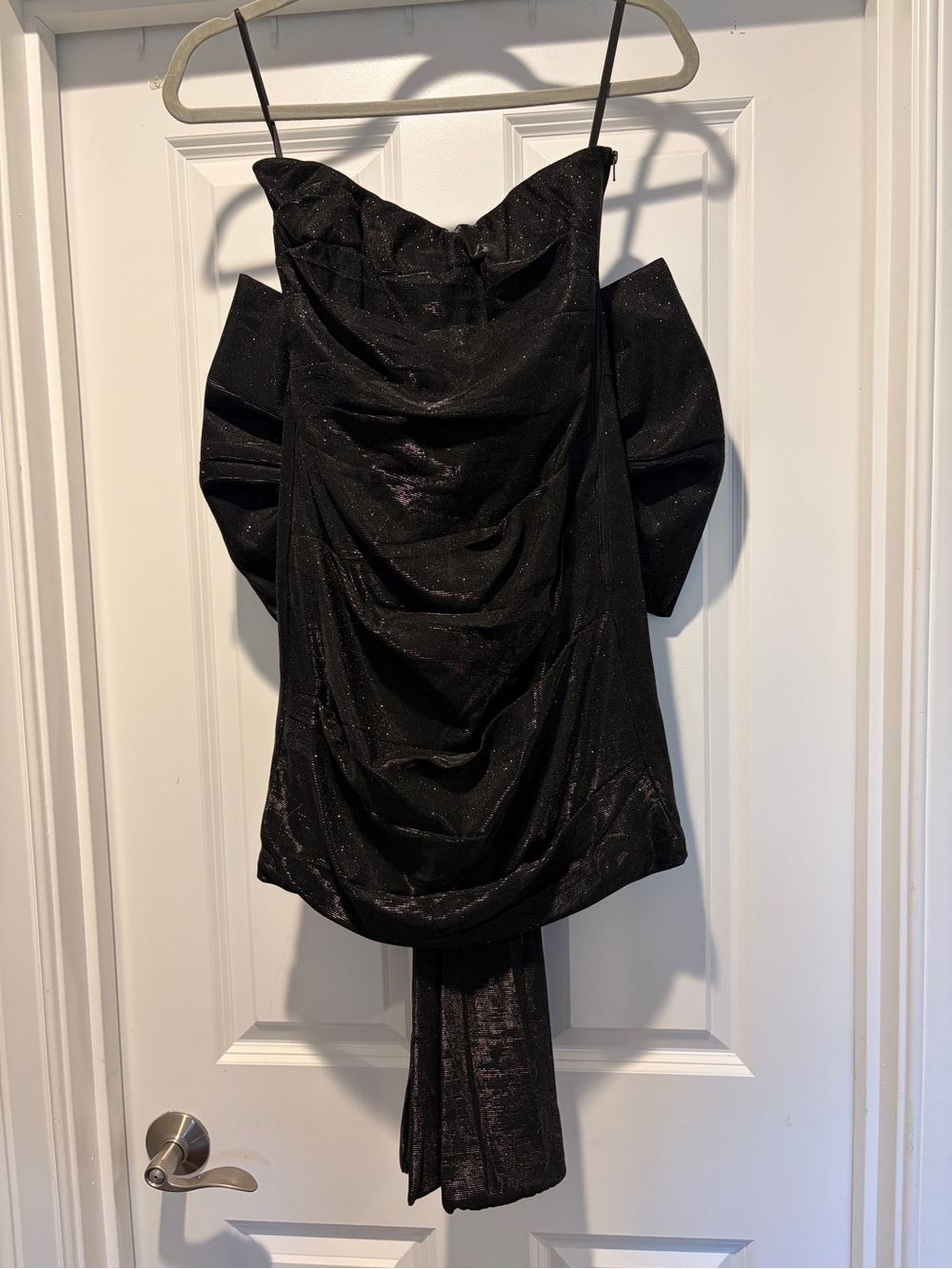 Windsor Black Strapless Draped Cocktail Dress